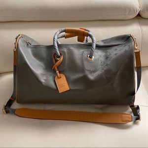 Louis Vuitton Duffle Bag Keepall Bandouliere Limited Edition Titanium Monogram